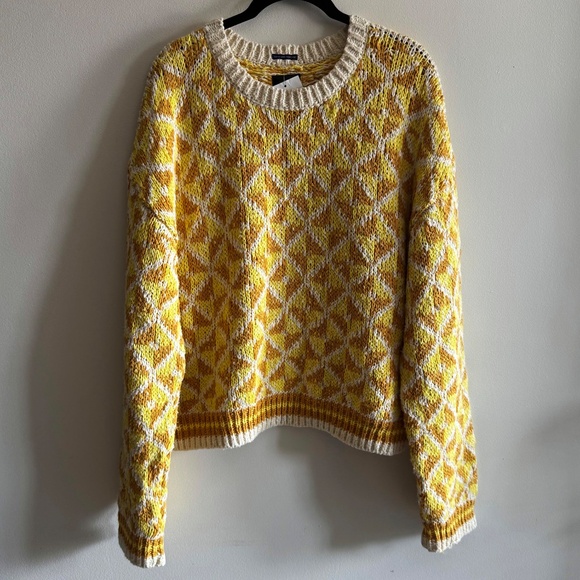 NWT MOTHER The Itsy Crochet Sweater Women’s Large All The Angles Gold Boho Luxe - Picture 4 of 12